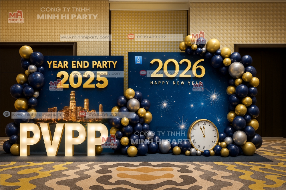 trang tri tat nien 2025 phong cach gold luxury anh kim sang trong Trang trí tất niên phong cách Gold Luxury ánh kim sang trọng