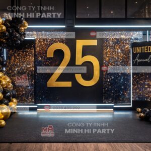 trang tri tat nien phong cach hien dai ket hop ky niem 25 nam Trang trí tất niên phong cách hiện đại kết hợp kỷ niệm 25 năm thành lập công ty