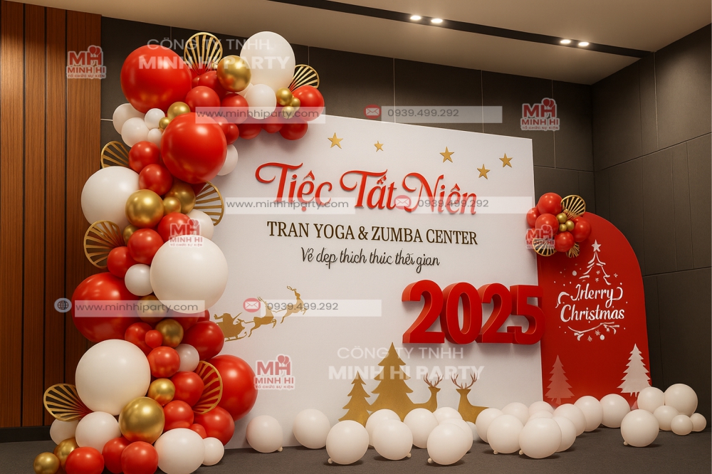 trang tri tat nien phong cach red festival ket hop trang tri giang sinh Trang trí tất niên phong cách red festival kết hợp trang trí giáng sinh