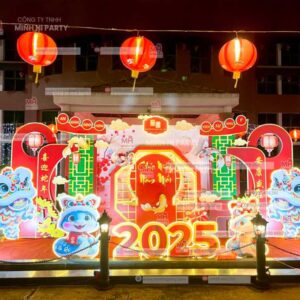 2 hinh anh trang tri tet tai xi nghiep long an Minh Hi Party đơn vị chuyên thi công trang trí tết trọn gói tại Long An