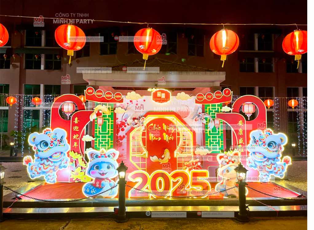 2 hinh anh trang tri tet tai xi nghiep long an Minh Hi Party đơn vị chuyên thi công trang trí tết trọn gói tại Long An