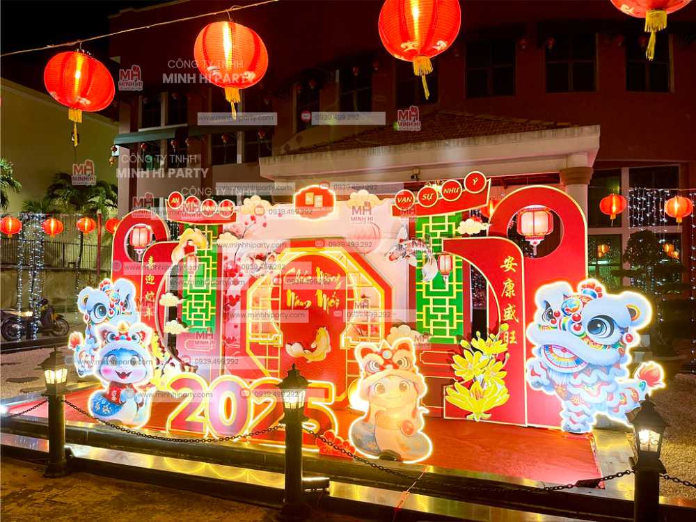 2 trang tri tet theo phong cach trung hoa tai xi nghiep van thanh long an Trang trí Tết theo phong cách trung hoa