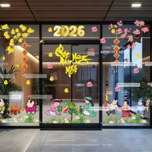 Mẫu thiết kế decal Tết 2026 tại Minh Hi Party - MH23