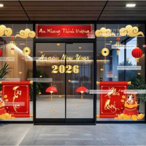 Mẫu thiết kế decal Tết 2026 tại Minh Hi Party - MH26