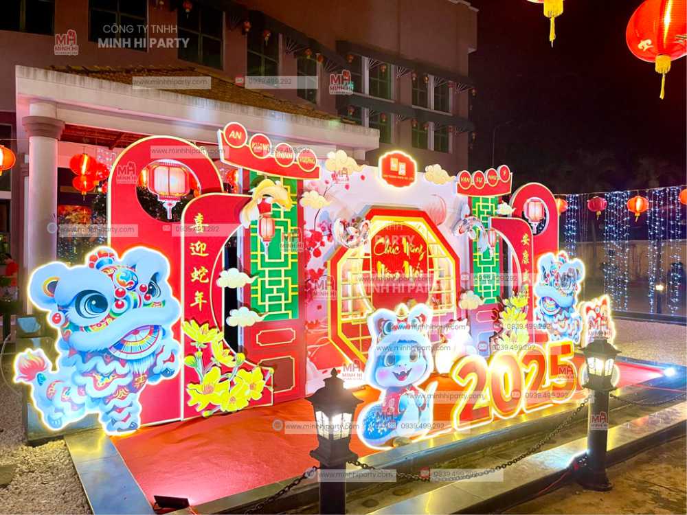 3 hinh anh trang tri tet tai xi nghiep long an Hình ảnh mẫu trang trí tết đẹp