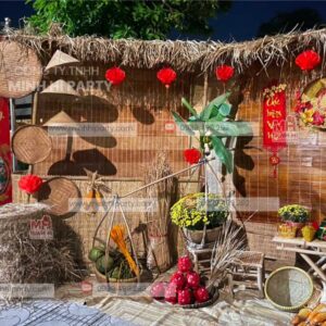 3 minhhiparty.com trang tri tet voi gian nha tranh nong thon thoi xua Gian nhà tranh linh hồn toàn bộ không gian trang trí Tết xưa