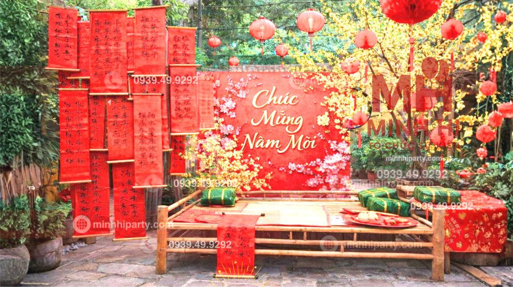 Mẫu background tết truyền thống 2026 mang đậm chất tết xưa