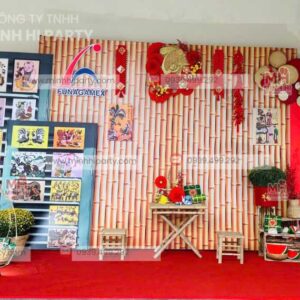 bo cuc trang tri tet xua do minh hi party thuc hien Bố cục tiểu cảnh tết xưa được Minh Hi Party tái hiện lại một cách gọn gàng hiện đại