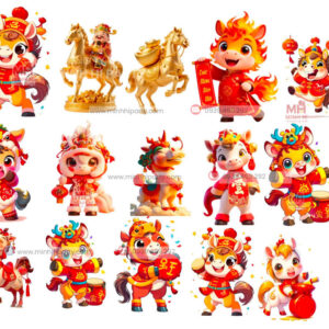 Mô hình chibi linh vật ngựa tết 2026