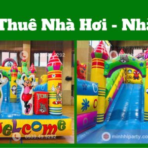 Cho thuê nhà phao dạng cầu trượt cho bé tại khu vui chơi