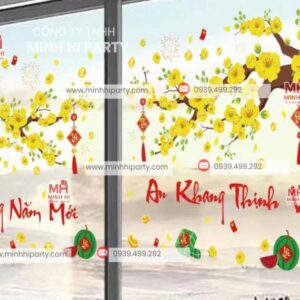 decal tet 2026 mau hoa mai truyen thong Mẫu decal tết 2026 phong cách truyền thống