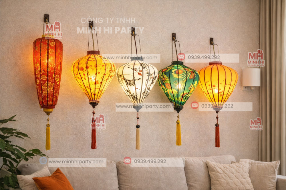 Các mẫu đèn lồng treo tường trang trí tết 2026