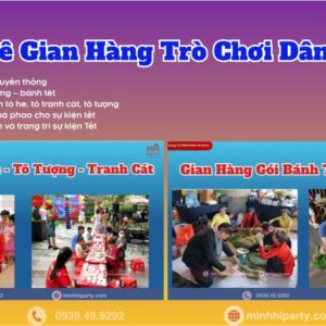 Dịch vụ cho thuê gian hàng tết 2026 do Minh Hi Party cung cấp trọn gói