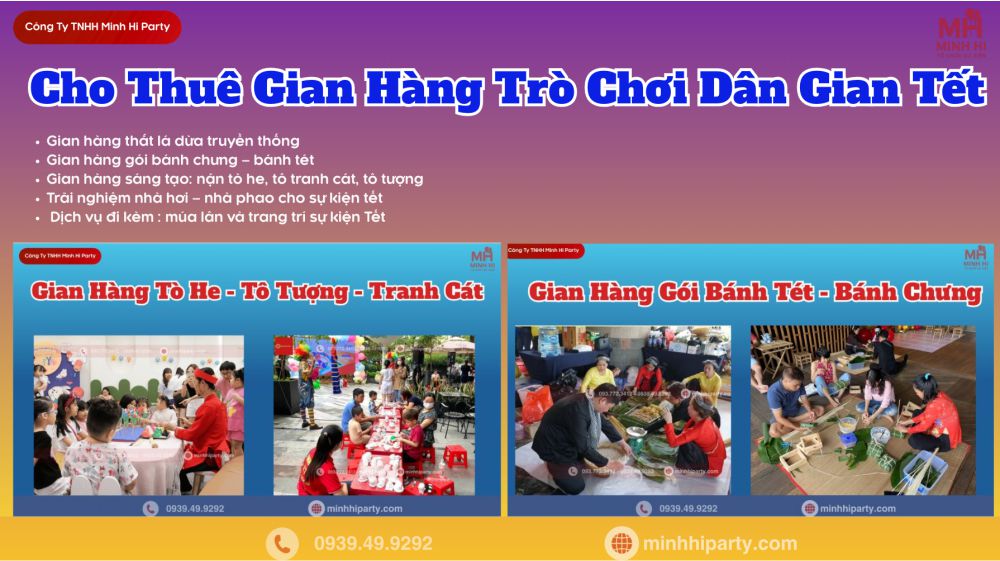 dich vu cho thue gian hang tet 2026 cua minh hi party Dịch vụ cho thuê gian hàng trò chơi dân gian tết 2026 do Minh Hi Party cung cấp trọn gói