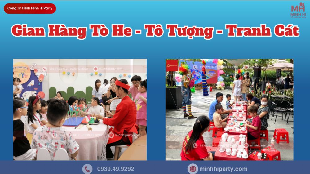 gian hang nan to he cung to tuong Gian hàng nặn tò he, tô tranh cát, tô tượng cho bé tại sự kiện