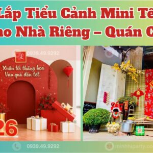 Dịch vụ giao lắp tiểu cảnh mini tết 2026 cho nhà riêng - quán cafe