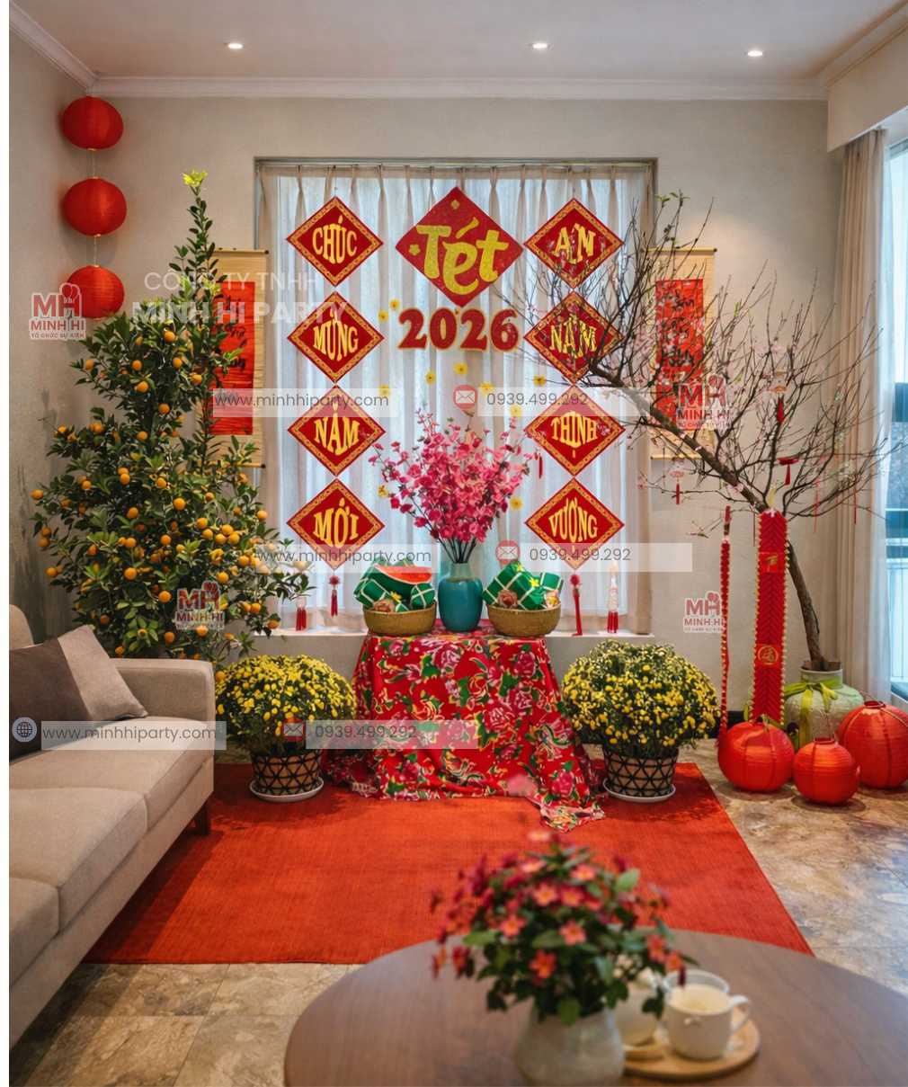G&oacute;c trang tr&iacute; tết đơn giản tại nh&agrave; 
