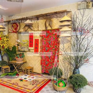 hinh anh mai dao truyen thong duoc minh hi party dung trong trang tri tet xua Hình ảnh mai đào được Minh Hi Party dùng trong các mẫu trang trí tết xưa