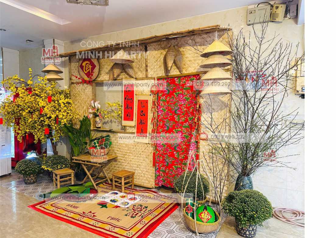 hinh anh mai dao truyen thong duoc minh hi party dung trong trang tri tet Hình ảnh mai đào được Minh Hi Party dùng trong các mẫu trang trí tết xưa