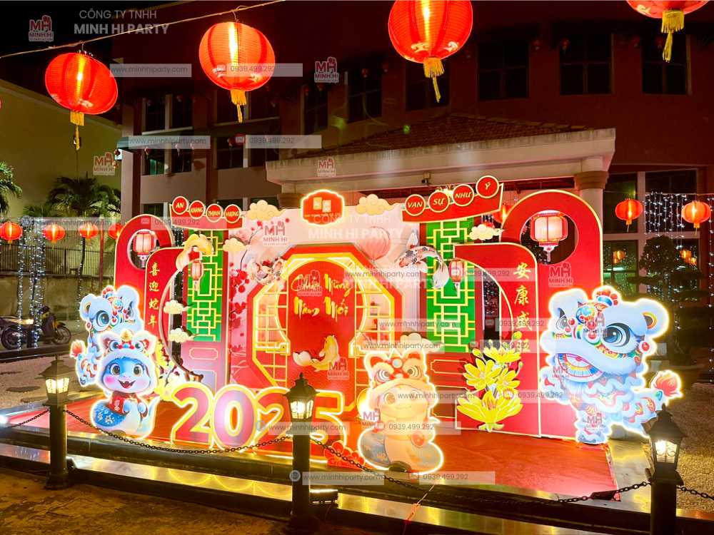 hinh anh trang tri tet tai xi nghiep long an Hình ảnh mẫu trang trí Tết tại xí nghiệp Long An