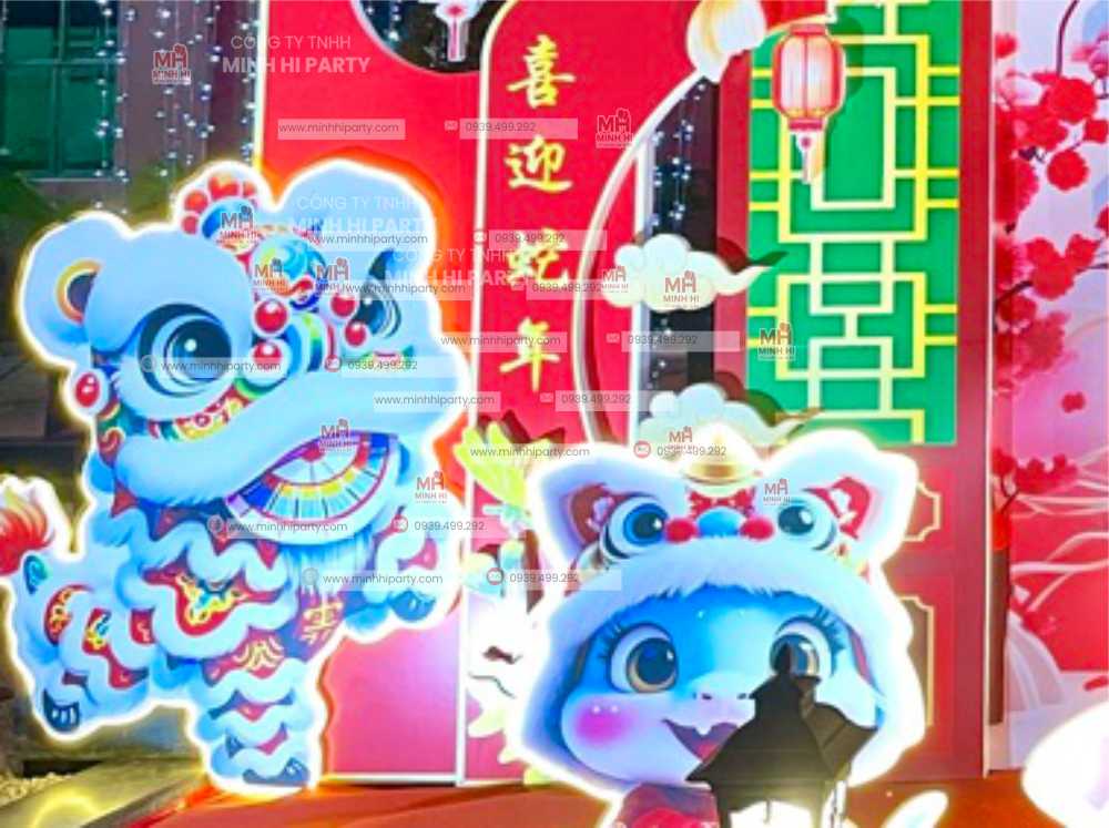 linh vat tet hinh anh lan cach dieu gan gui Linh vật Tết và hình ảnh lân được Minh Hi Party thiết kế cách điệu