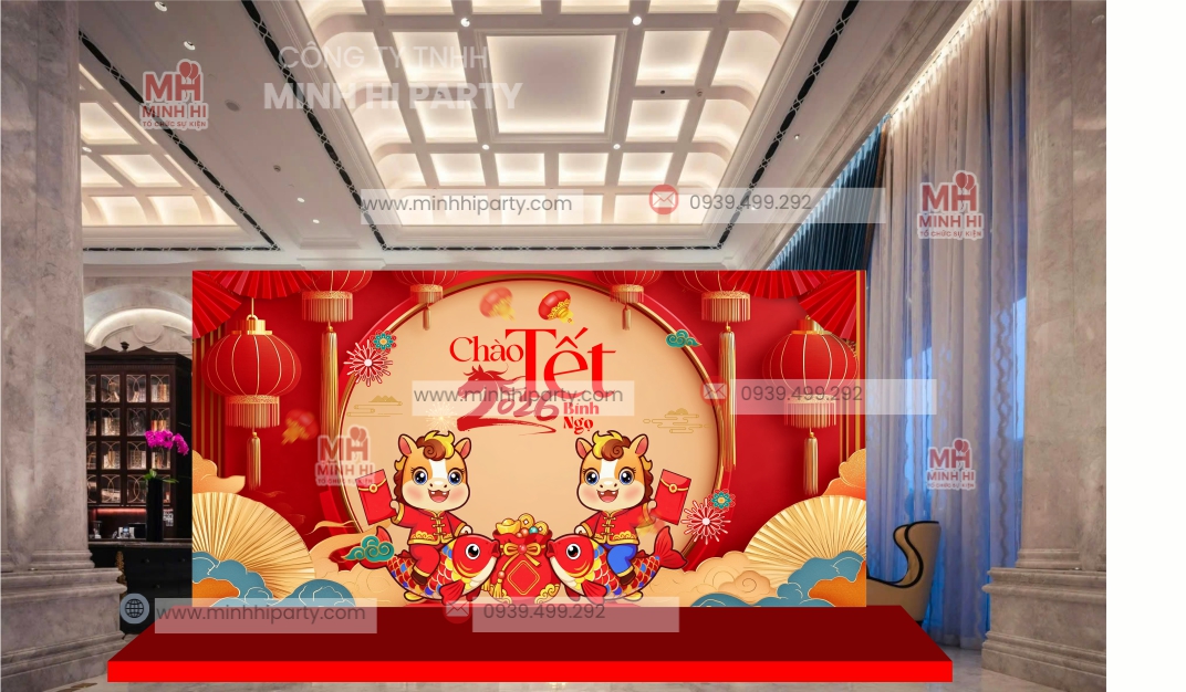 mau backdrop chao tet binh ngo chi tu 5 trieu Mẫu thiết kế chào tết bính ngọ chỉ từ 5 triệu Tại Minh Hi Patty
