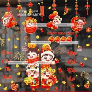 mau decal tet 2026 truong hoc mam non Decal tết 2026 cho trường học, mầm non