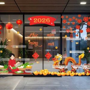 Mẫu thiết kế decal Tết 2026 tại Minh Hi Party