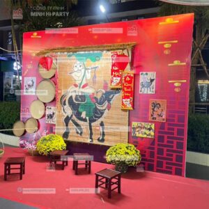 Mẫu tiểu cảnh tết mục đòng chăn trâu tại chung cư Him Lam