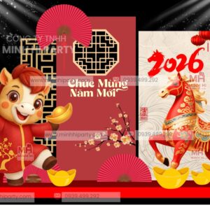 mau trang tri tet 2026 moi nhat chu de linh vat nam binh ngo Mẫu trang trí tết 2026 mới nhất chủ đề linh vật năm Bính Ngọ