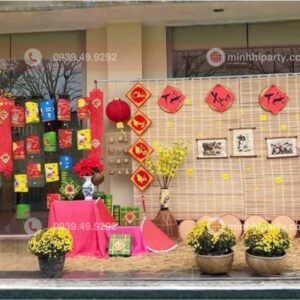 mau trang tri tieu canh tet xua 2026 cho trung tam thuong mai Mẫu trang trí tiểu cảnh xưa 2026 cho trung tâm thương mại do Minh Hi Party thực hiện