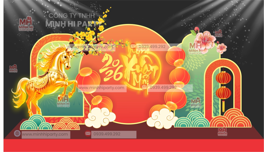 minhhi trang tri tet mung xuan moi 2026 m1 1 Thiết kế trang trí Tết 2026 cho khu dân cư mới nhất