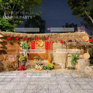 minhhiparty.com trang tri tet voi gian nha tranh nong thon thoi xua Mẫu trang trí tết xưa với gian nhà tranh nông thôn thời xưa