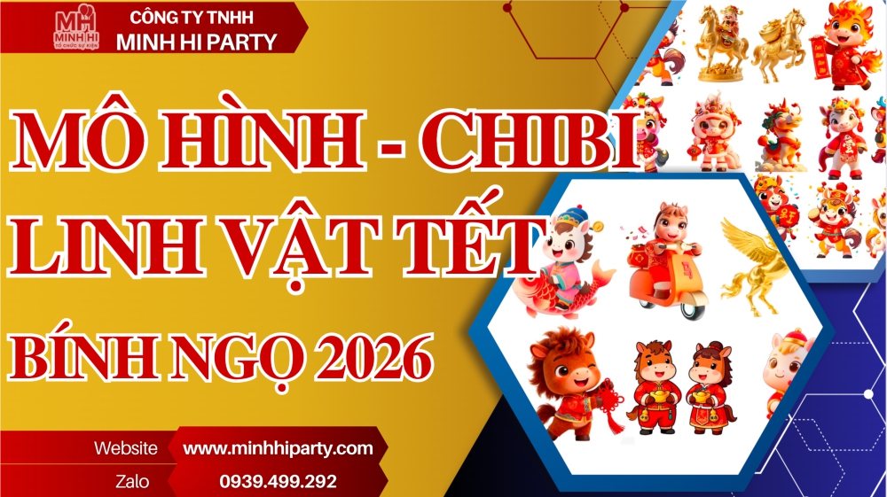 mo hinh chibi linh vat ngua tet 2026 Mô hình chibi ngựa tết 2026
