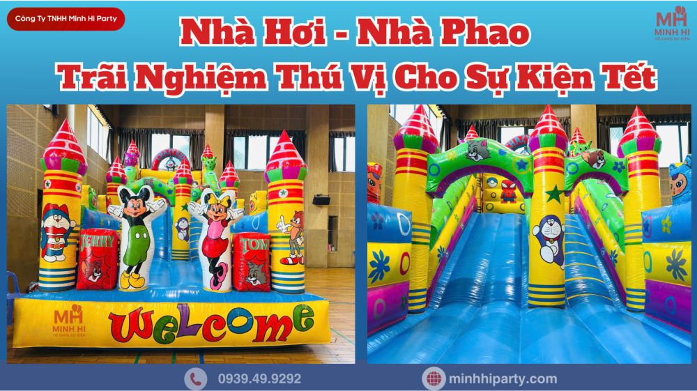 nha hoi nha phao cho su kien tet 2026 minh hi party Dịch vụ cho thuê nhà hơi – nhà phao tạo điểm nhấn sôi động cho sự kiện Tết, thu hút trẻ em và gia đình.