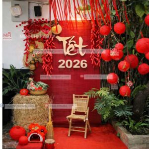 tet 2026 trang tri truyen thong sieu de tai nha Trang trí tết 2026 truyền thống với mành tre và lồng đèn