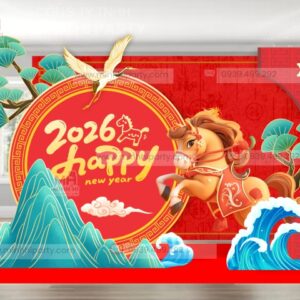 thiet ke trang tri tet 2026 hien dai 1 1 Mẫu thiết kế trang trí tết 2026 hiện đại MH7 tại Minh Hi Party với hoạ tiết nổi bật- xu hướng hiện đại