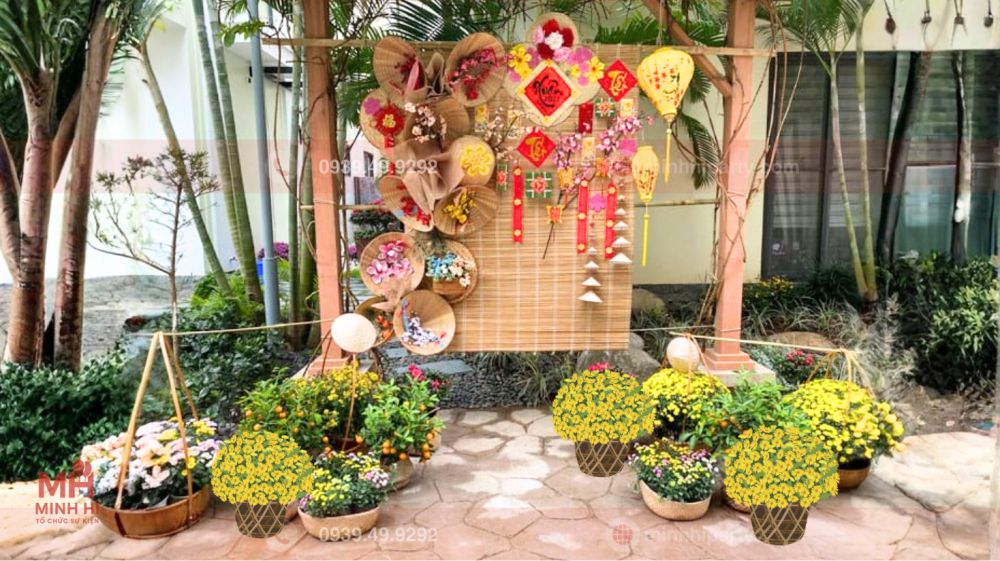 tieu canh tet 2026 mini cho khu vuc san vuon tai nha rieng Mẫu decor tiểu cảnh tết mini cho sân vườn tại nhà riêng