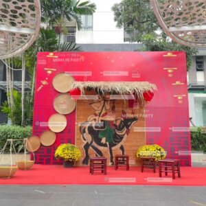 Mẫu tiểu cảnh Tết xưa chủ đề mục đồng chăn trâu do Minh Hi Party thực hiện