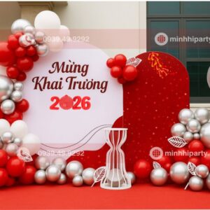 trang tri khai truong tan nien 2026 background thiet ke tone do trang Trang trí khai trương đầu năm với background thiết kế tone đỏ và trắng