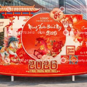 trang tri tet 2026 cho doanh nghiep khu cong nghiep tron goi Mẫu trang trí tết 2026 cho doanh nghiệp - khu công nghiệp thiết kế hiện đại do Minh Hi lên ý tưởng và thực hiện trọn gói