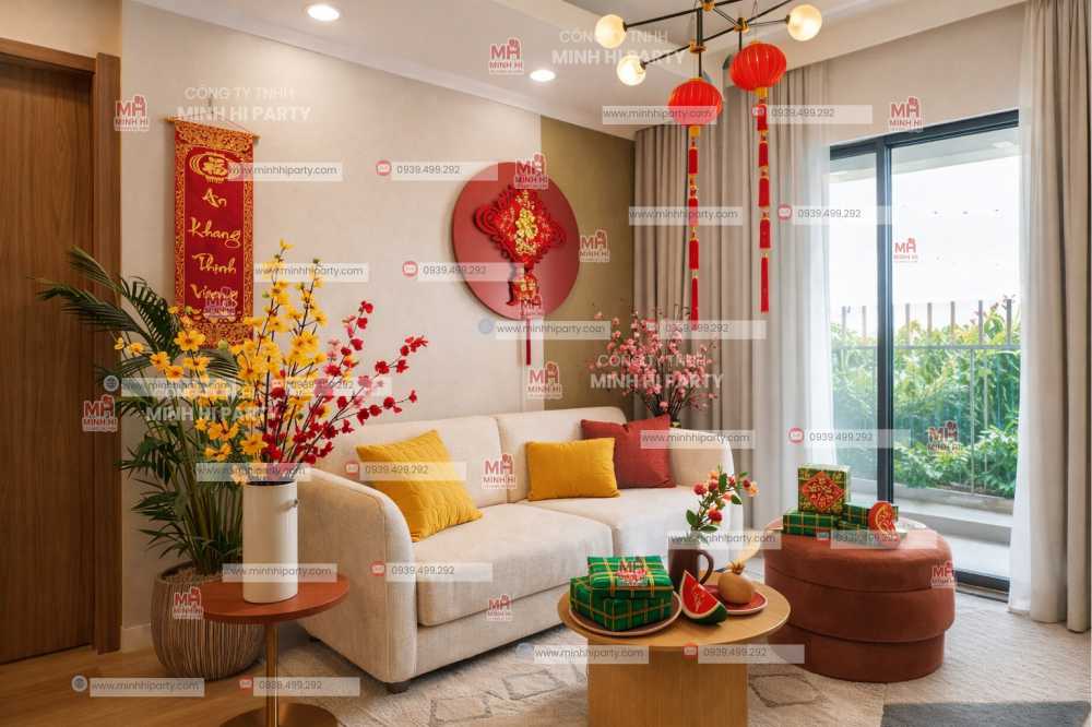 trang tri tet 2026 cho phong khach Gợi ý trang trí tết 2026 cho phòng khách