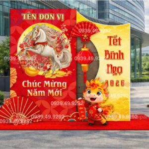 Mẫu trang trí tết 2026 khuôn viên trường học