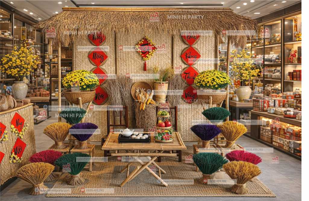 trang tri tet 2026 tai showroom cua hang banh keo Trang trí tết 2026 tại showroom cửa hàng bánh kẹo