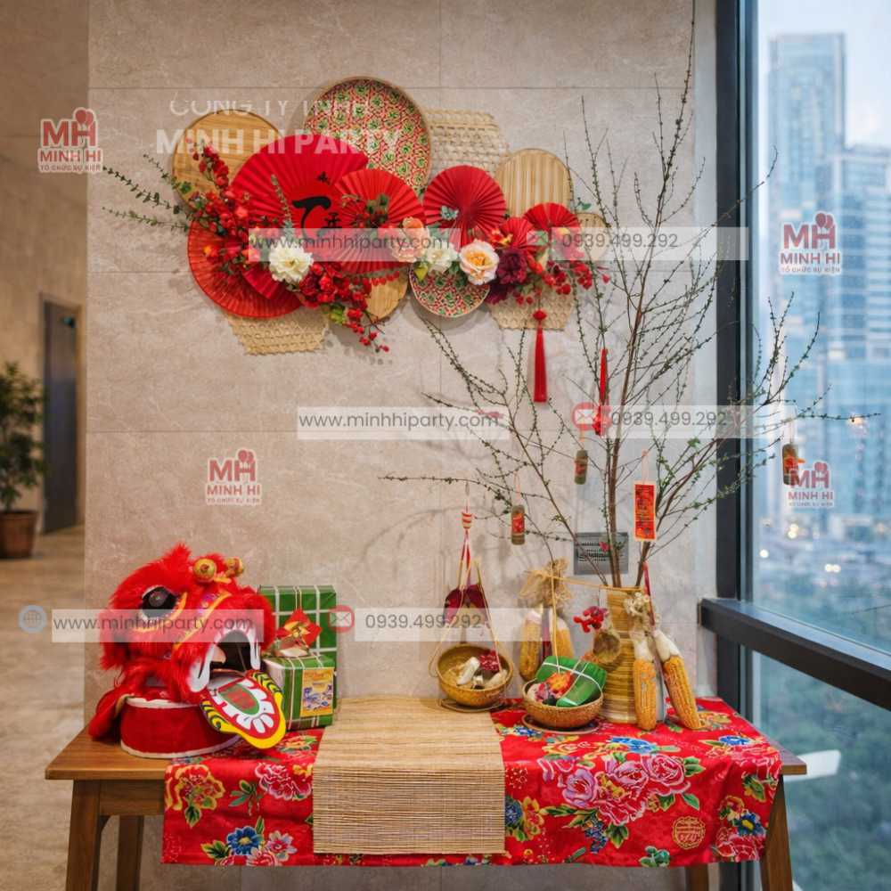 trang tr&iacute; tết 2026 thanh lịch tiết kiệm kh&ocirc;ng gian