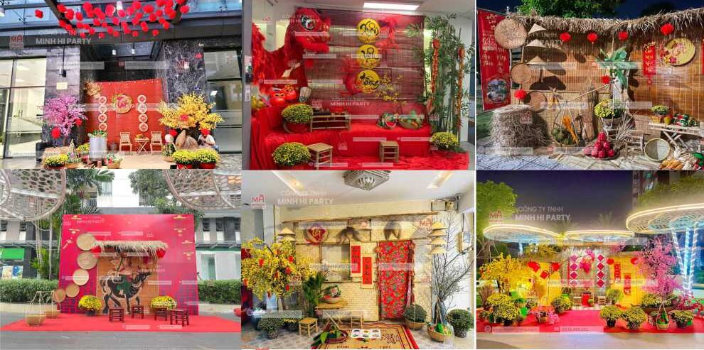 Trang trí tết 2026 với mành tre