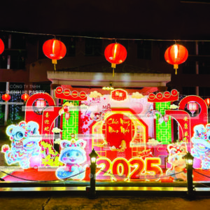 Trang trí tết theo phong cách trung hoa tại xí nghiệp Vạn Thành Long An