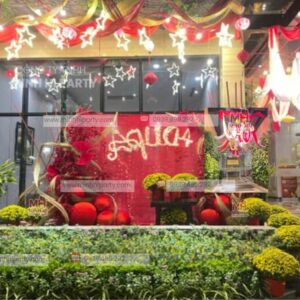 trang tri tet voi tone do tuong trung may man tai loc sử dụng tone đỏ trong trang trí Tết tượng trưng cho may mắn tài lộc