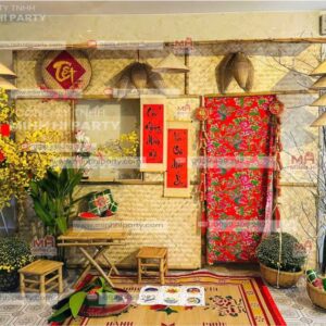 trang tri tet xua tai khhach san quan 1 Mẫu trang trí tiểu cảnh tết xưa tại khách sạn Quận 1 do Minh Hi Party thực hiện