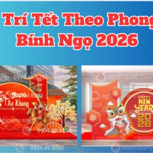 Trang trí tiểu cảnh tết theo phong thuỷ thiết kế hiện đại mang tài lộc may mắn